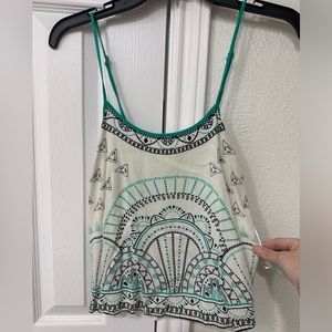 Fun print crop tank top